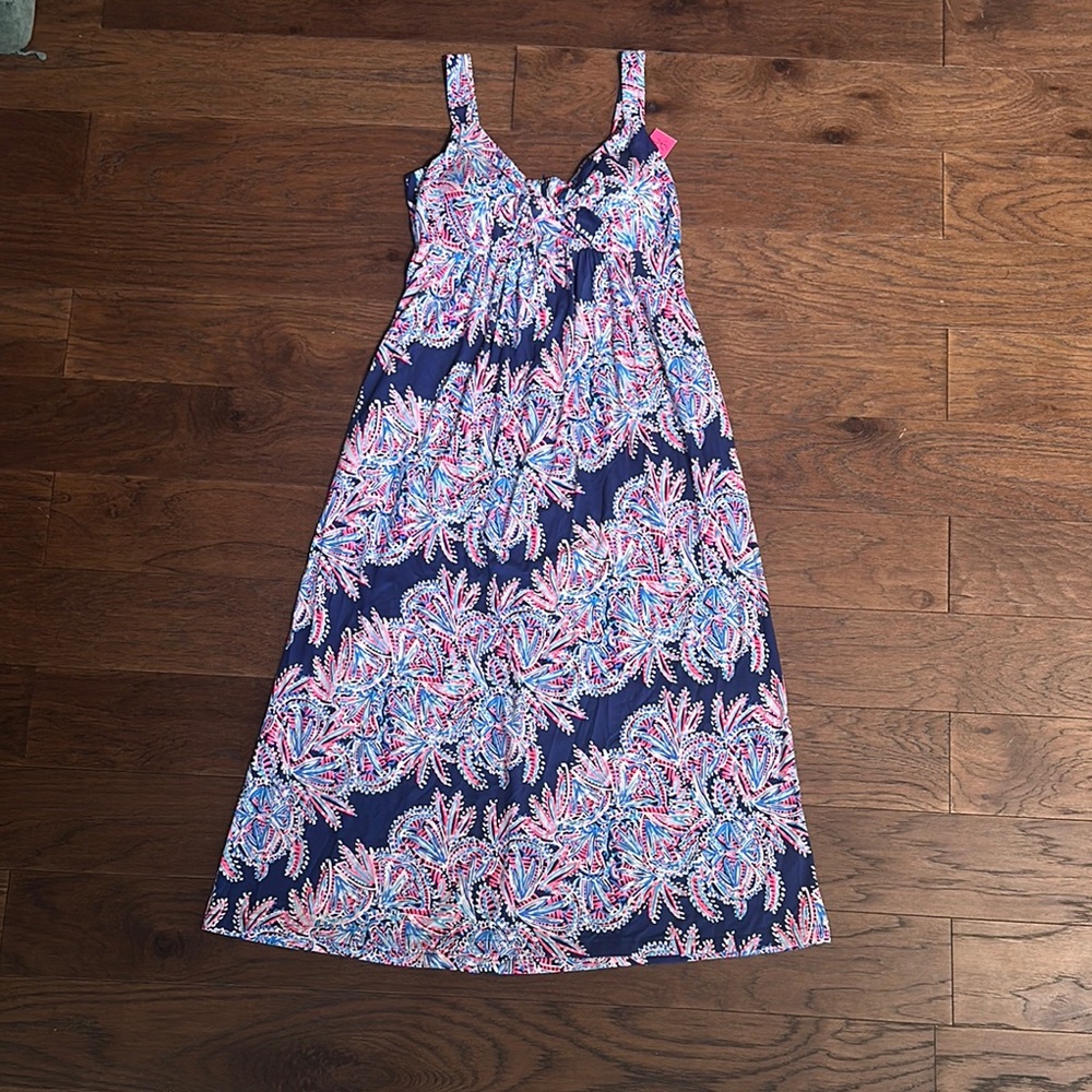 NWT Lilly navy/pink dress